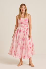 Damen – Elegantes Midi-Kleid mit Skulptur-Silhouette