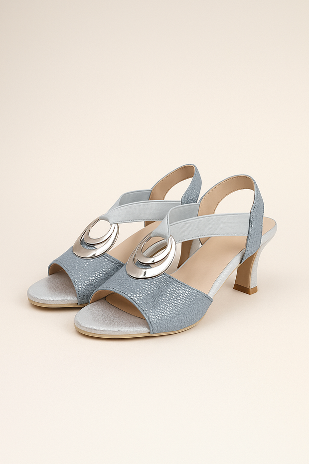 Damen – High-Heel-Sandalen mit Blockabsatz und Riemen