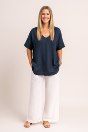 Damen – Bluse mit lockerer Passform und fließendem Schnitt