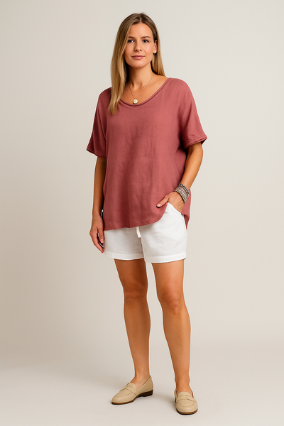 Damen – Bluse mit lockerer Passform und fließendem Schnitt