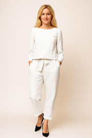 Damen – Zweiteiliges Set mit Langarmhemd und Bleistifthose