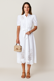 Damen – Besticktes A-Linien-Kleid