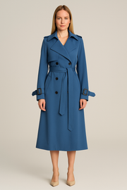 Damen – Trenchcoat mit Doppelknopfreihe und Bindegürtel