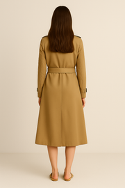 Damen – Trenchcoat mit Doppelknopfreihe und Bindegürtel