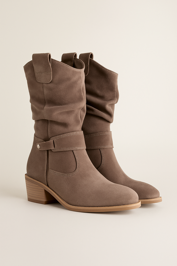 Damen – Stiefeletten mit ovaler Spitze und seitlichem Reißverschluss