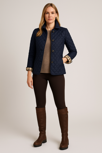 Damen – Steppmantel mit Knopfleiste