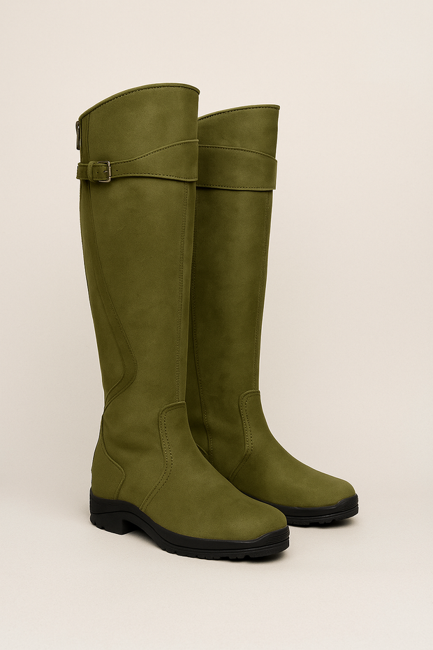 Damen – Winterreitstiefel mit Kniehohem Schaft und Futter