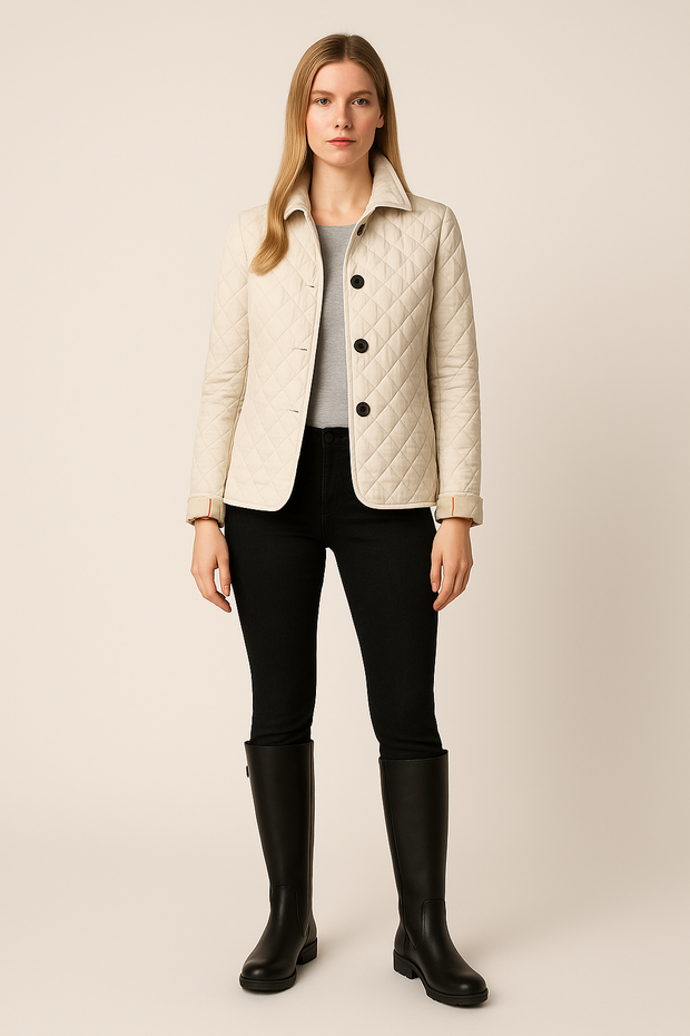 Damen – Steppmantel mit Knopfleiste