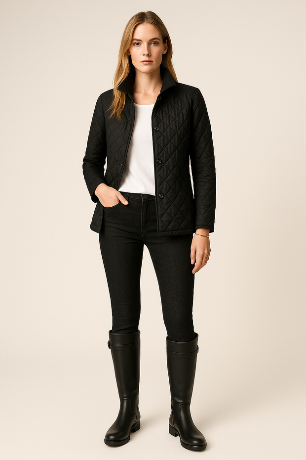 Damen – Steppmantel mit Knopfleiste