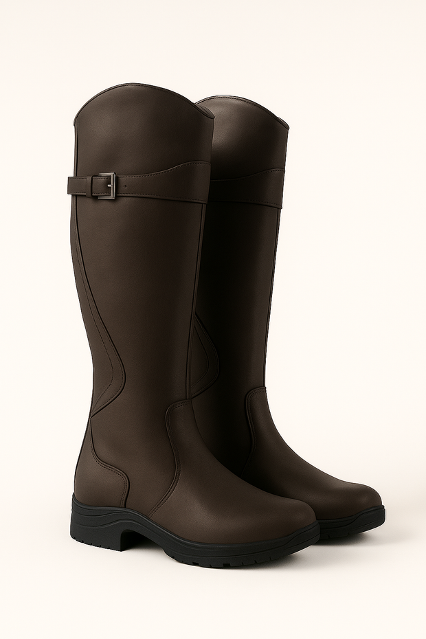 Damen – Winterreitstiefel mit Kniehohem Schaft und Futter