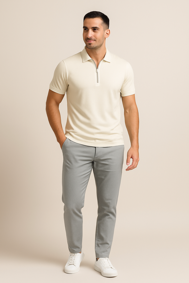 Herren – Robert Zip-Poloshirt in Slim Fit