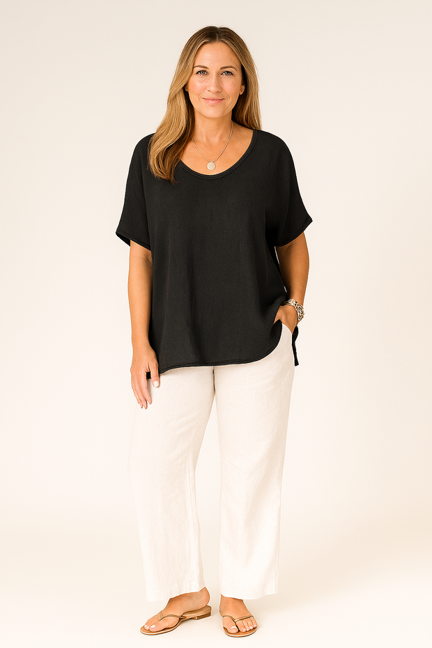 Damen – Bluse mit lockerer Passform und fließendem Schnitt