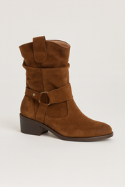 Damen – Stiefeletten mit ovaler Spitze und seitlichem Reißverschluss