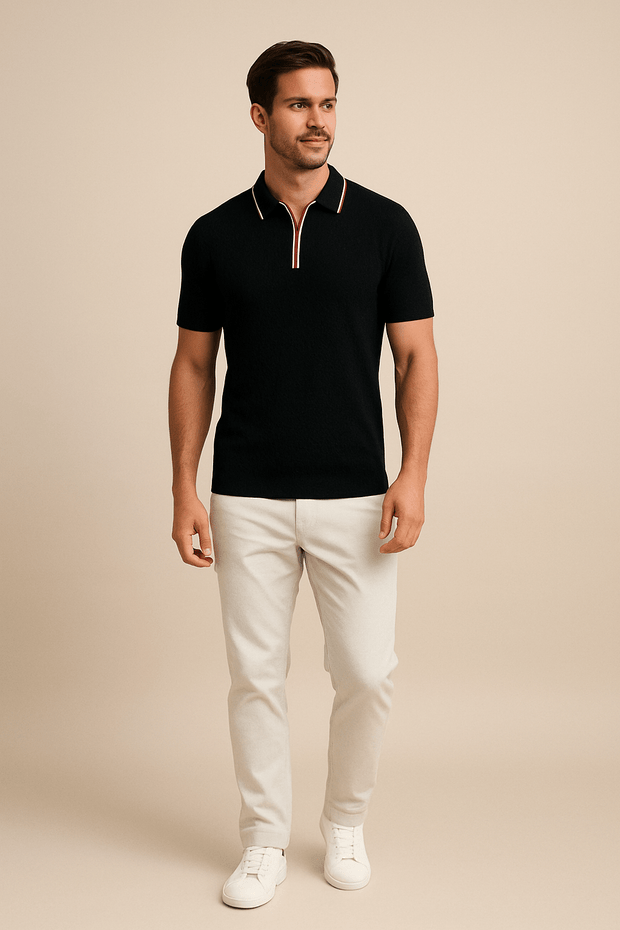 Herren – Strick-Casual-Poloshirt
