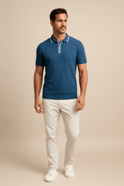 Herren – Strick-Casual-Poloshirt