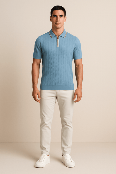 Herren – Strick-Casual-Poloshirt