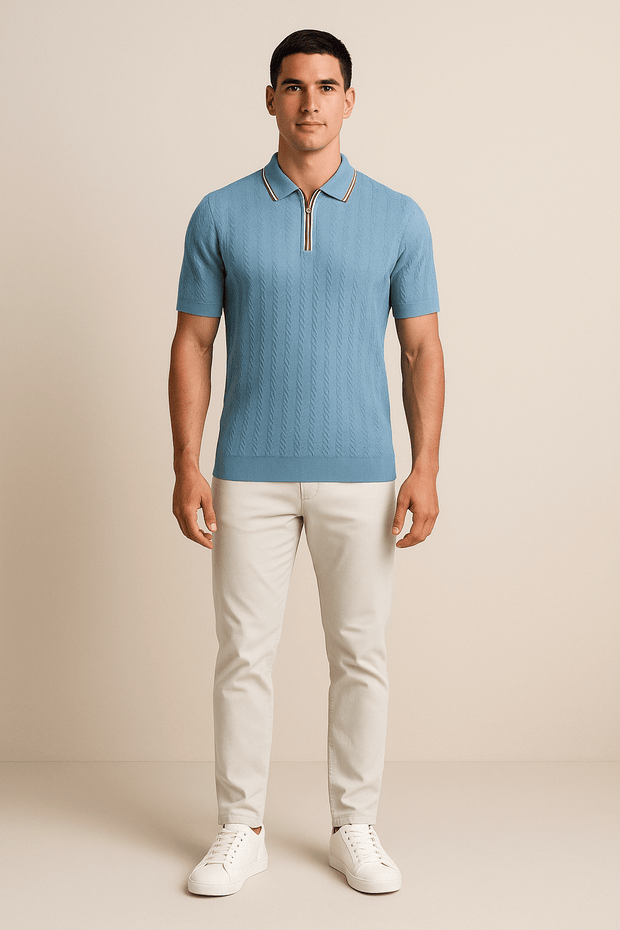 Herren – Strick-Casual-Poloshirt