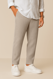 Herren – Jim Luxus-Hose mit feiner Struktur und Kordelzug
