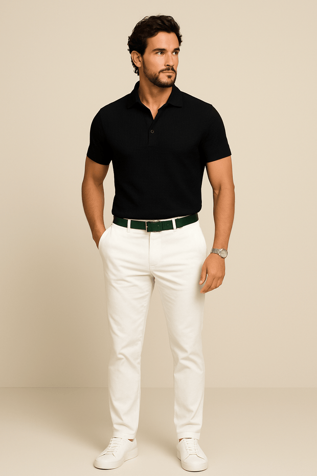 Herren – Polo aus Waffelstrick