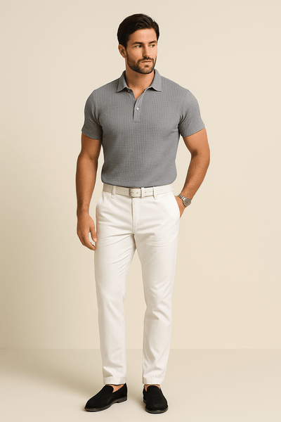 Herren – Polo aus Waffelstrick