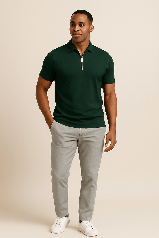 Herren – Robert Zip-Poloshirt in Slim Fit